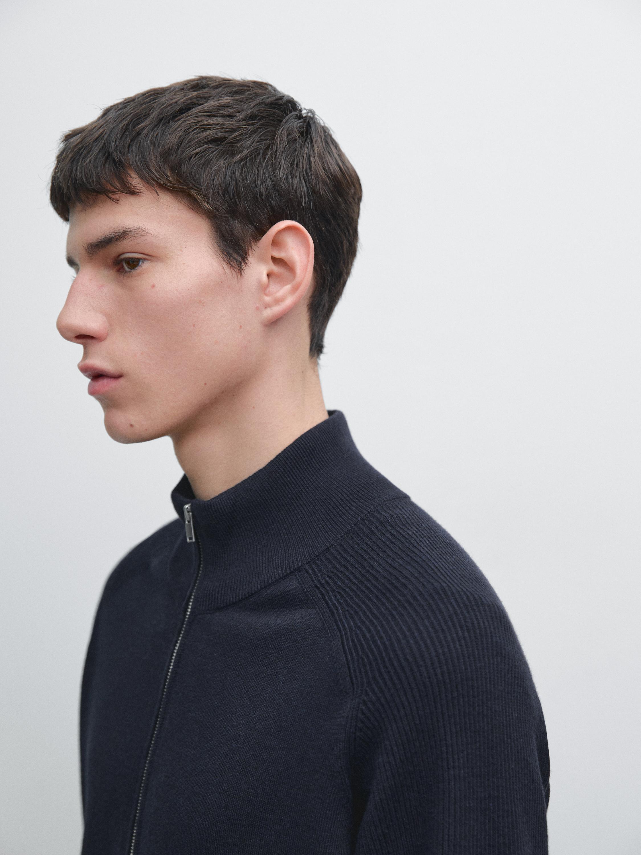 Cardigan à manches raglan en coton mélangé